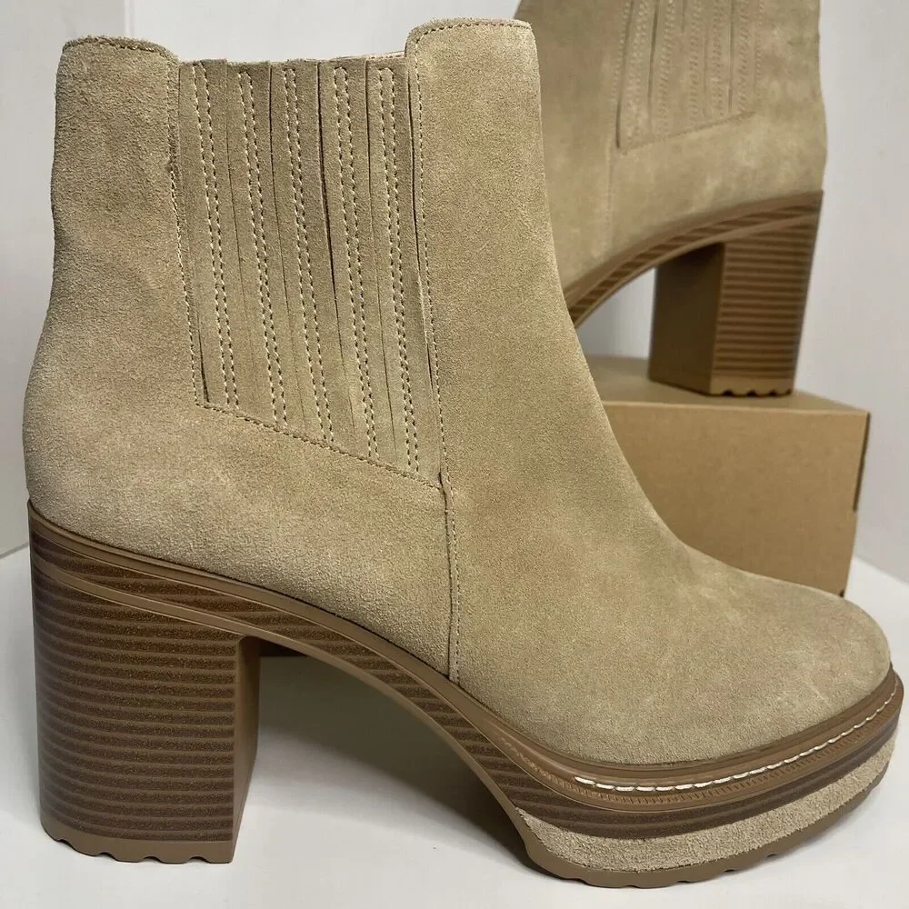 Steve Madden Womens Searches Boot Sand Suede Size 11 M New Without Box